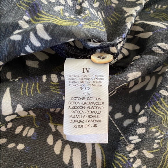 FORTE FORTE Camicia Cotton Printed Voile Button Front Blouse Shirt Black NWT - Picture 4 of 7